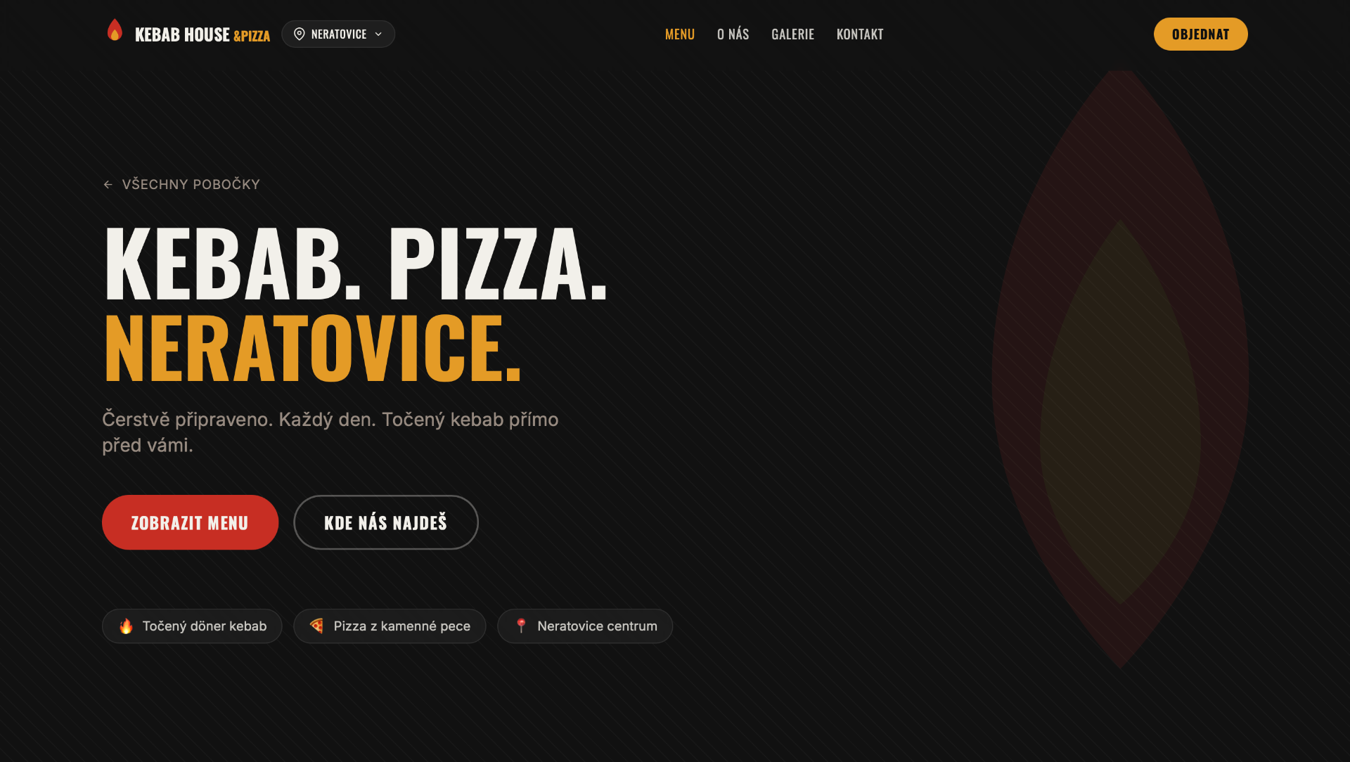Náhled webové stránky Kebab House & Pizza — realizace SwiftStudio